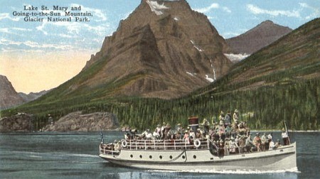 the launch steams away from sun camp