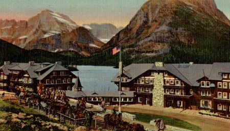 many glacier hotel circa 1920