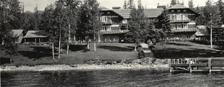 one of the oldest known photos of the lewis glacier hotel