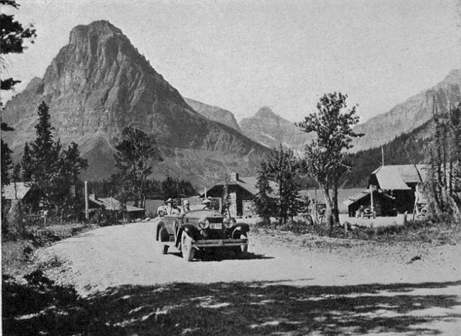 historic image of the Two Medicine Chalet complex